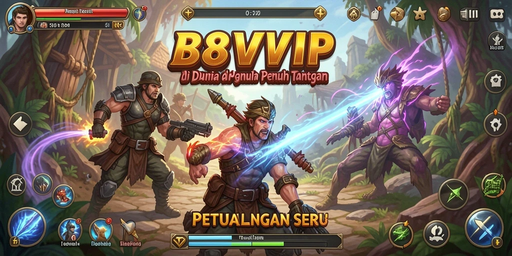 Screenshot gameplay B8VIP menampilkan momen petualangan mendebarkan.