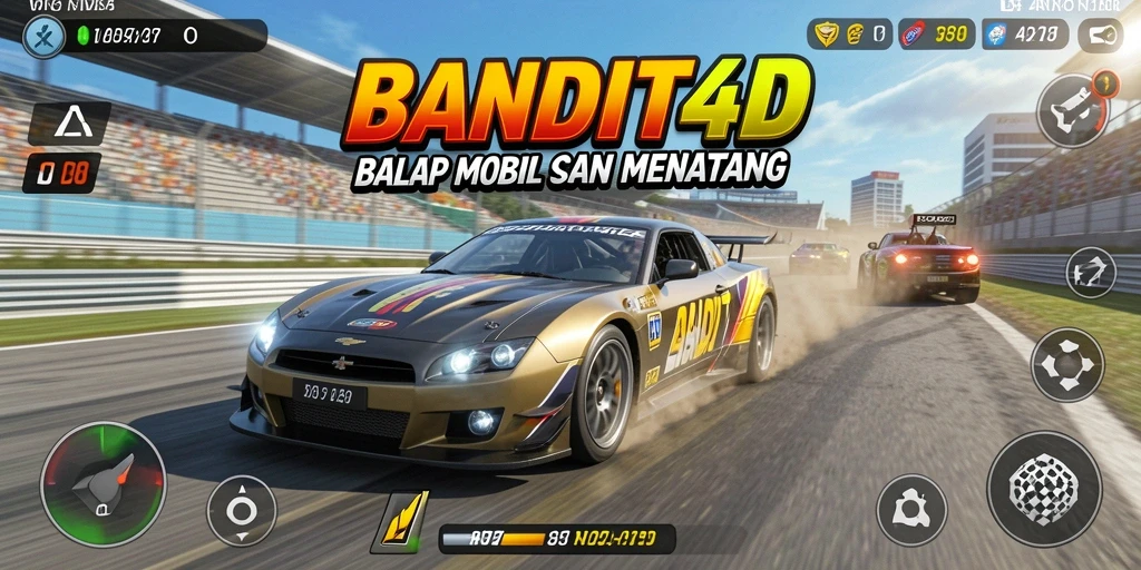 Gameplay menegangkan dalam balapan mobil BANDIT4D.