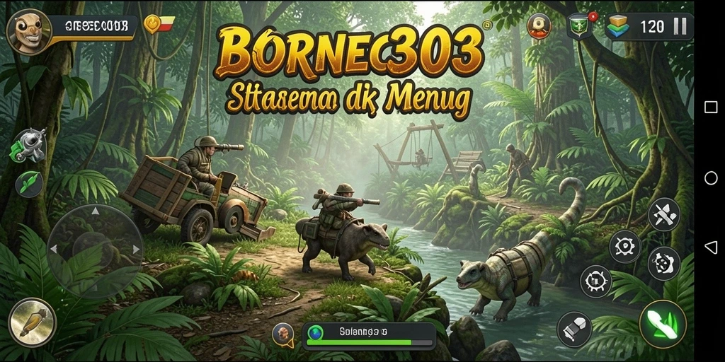 Tampilan gameplay menegangkan di BORNEO303 dengan elemen strategi SLG.