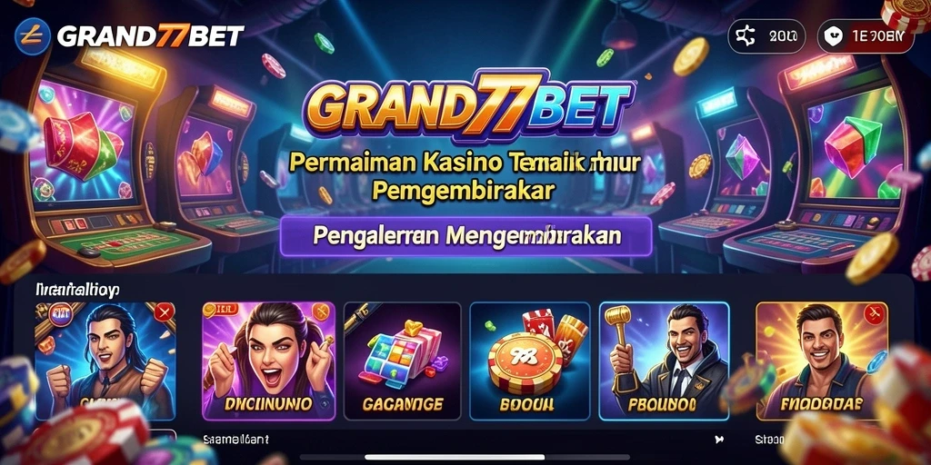 Tampilan gameplay seru di GRAND77BET dengan berbagai pilihan permainan Kasino.