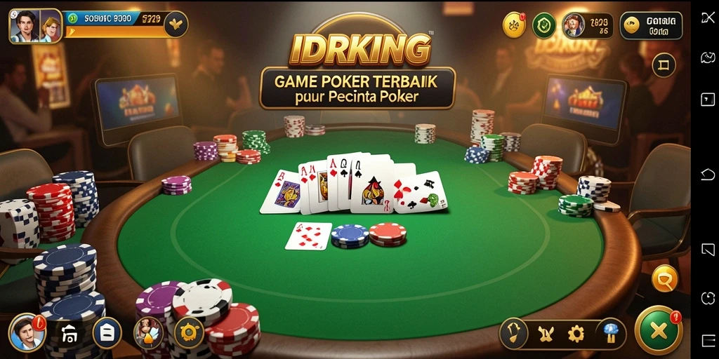 Screenshot gameplay IDRKING dengan suasana Poker yang mendebarkan.