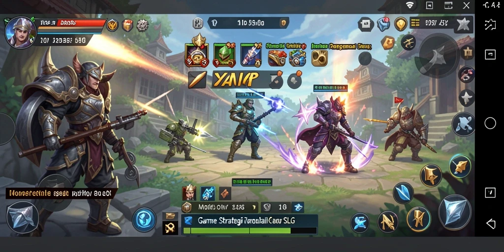 Screenshot gameplay JUARAGO yang menunjukkan aksi seru dalam pertempuran strategi.