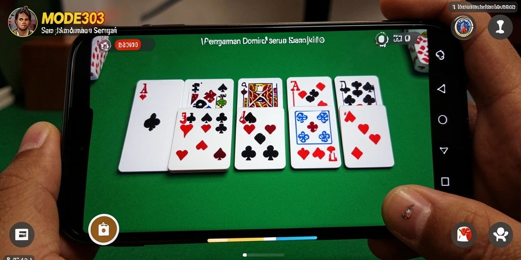 Tampilan gameplay seru di MODE303 dengan kartu Domino.