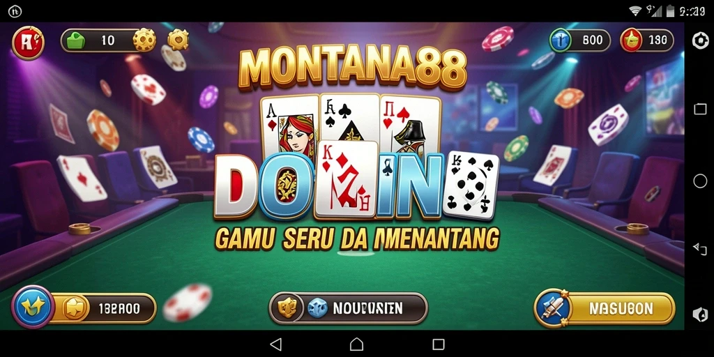 Tampilan gameplay seru dari MONTANA88 dengan dominonya.