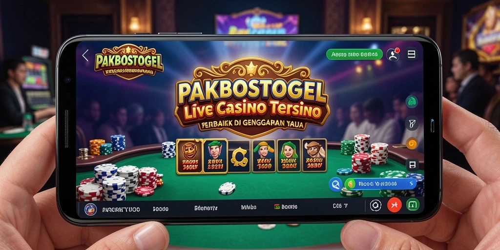 Screenshot PAKBOSTOGEL menunjukkan suasana Live Casino yang mendebarkan.