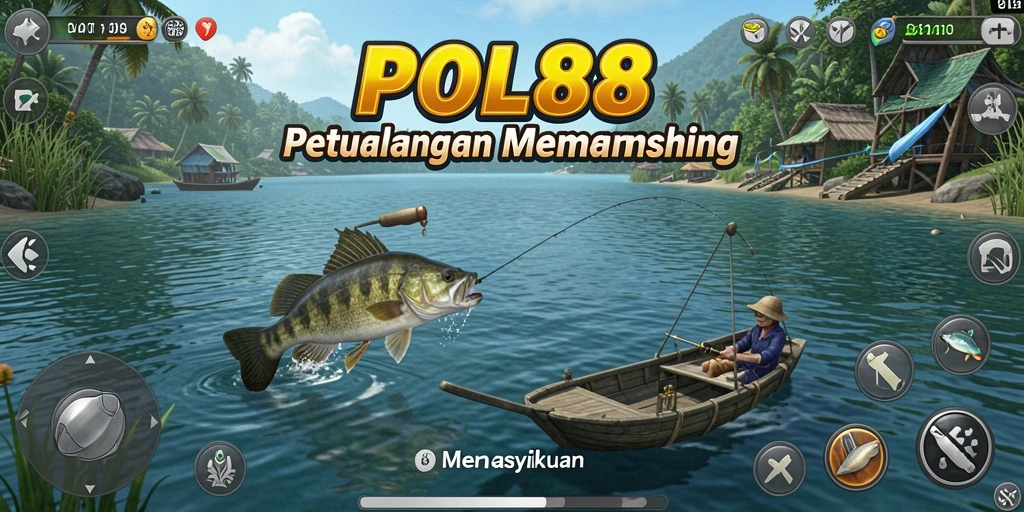 Screenshot utama dari gameplay POL88 menampilkan aksi memancing yang seru.