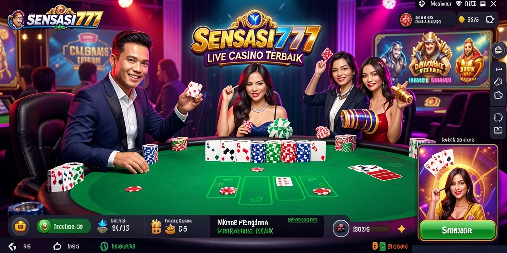 Tangkap momen seru bermain Live Casino di SENSASI777 dengan dealer langsung.