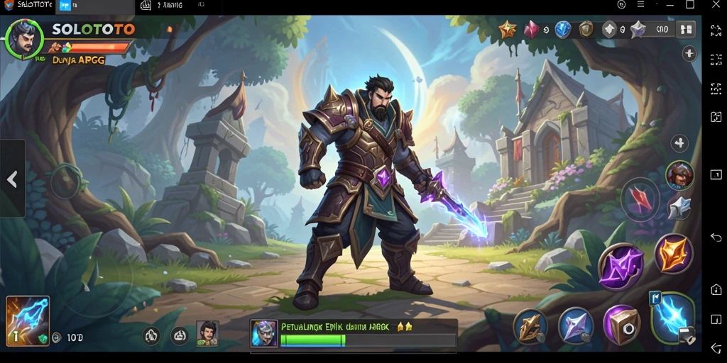 Screenshot SOLOTOTO menampilkan pertempuran epik dalam dunia ARPG yang menakjubkan.