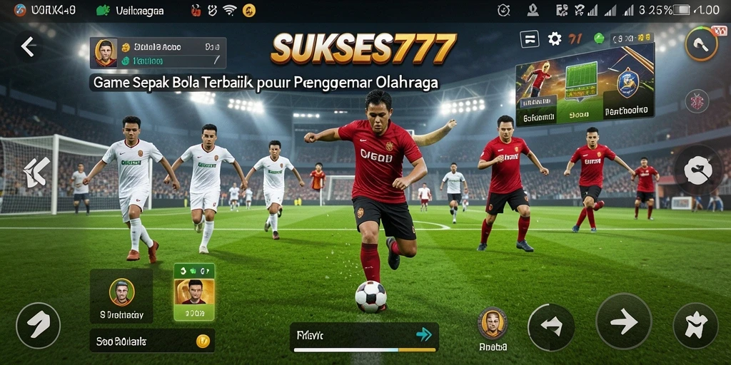 Gameplay seru di lapangan sepak bola dengan grafis menawan.