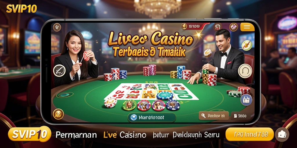 Tampilan menarik dari gameplay Live Casino di SVIP10.