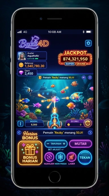 Tampilan utama aplikasi bukti4d yang menarik.